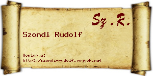 Szondi Rudolf névjegykártya